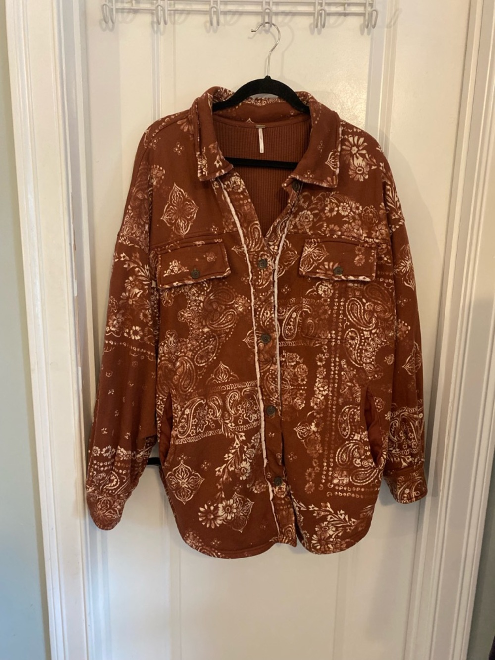 Free People Thermal Bandana Print Shacket Jacket - Picture 2 of 11